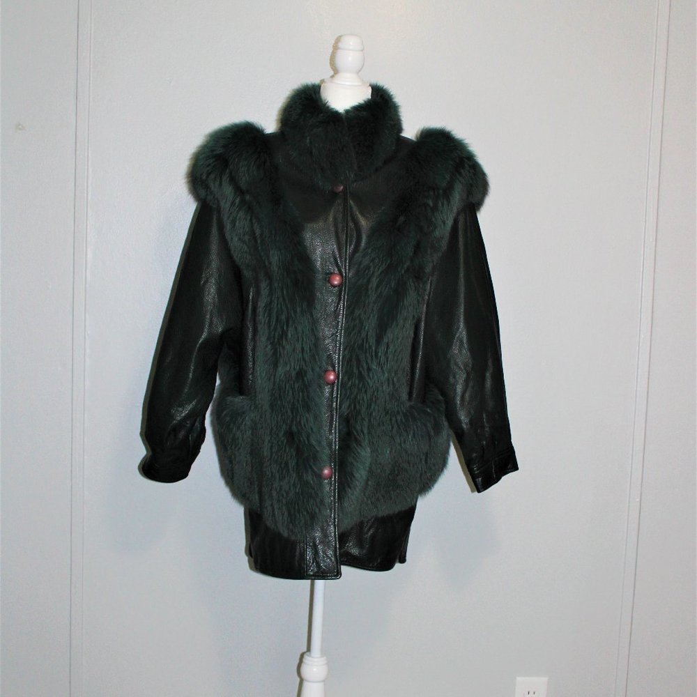 Leather/fox fur